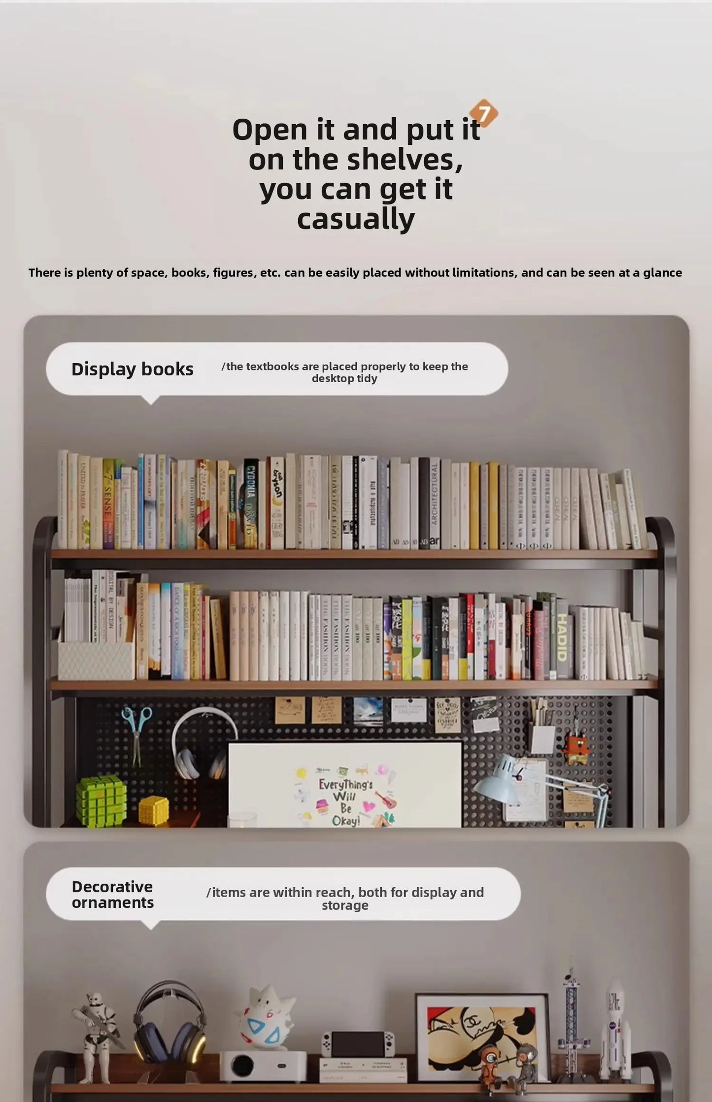 Ergonomic Gaming Desk with Built-in Bookshelf, Cable Management System | Compact Computer Desk for Small Spaces, Bedroom, Home