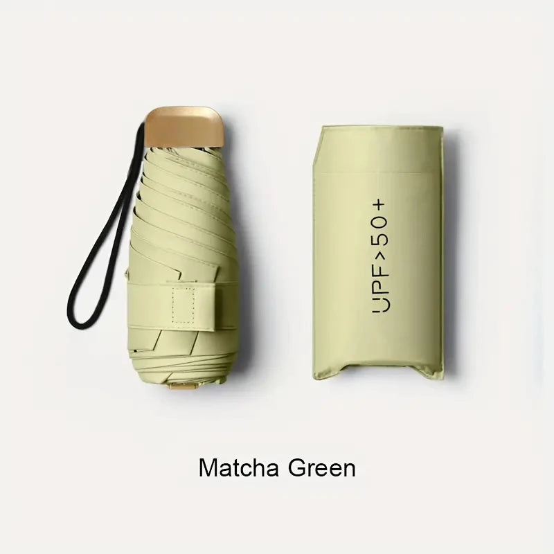 Ultra-Light UV Protection Umbrella - Compact, Foldable Design with Stainless Steel Handle for Sun & Rain, Durable 190T Canopy