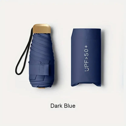 Ultra-Light UV Protection Umbrella - Compact, Foldable Design with Stainless Steel Handle for Sun & Rain, Durable 190T Canopy