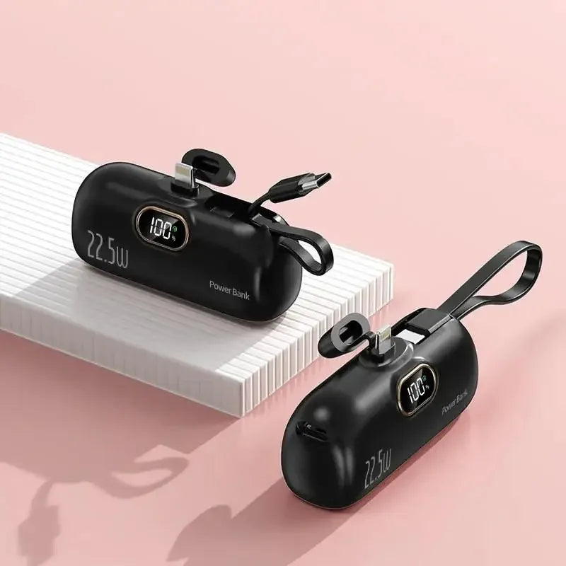 30000mAh Mini Portable Power Bank Capsule Mobile Power Supply Emergency External Battery Fast Charger For Type-c iPhone Samsung