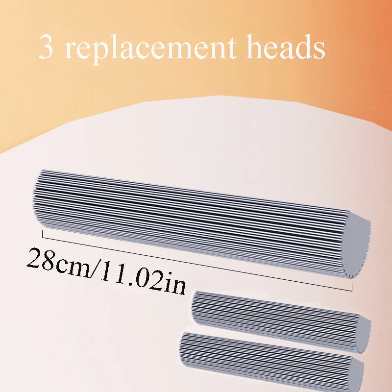 White Orange Water-absorbent Mop Super-Absorbent Roller with 2 Absorbent Mop Head Refills Hangable Lazy Sponge One-mop Clean