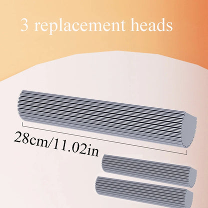 White Orange Water-absorbent Mop Super-Absorbent Roller with 2 Absorbent Mop Head Refills Hangable Lazy Sponge One-mop Clean