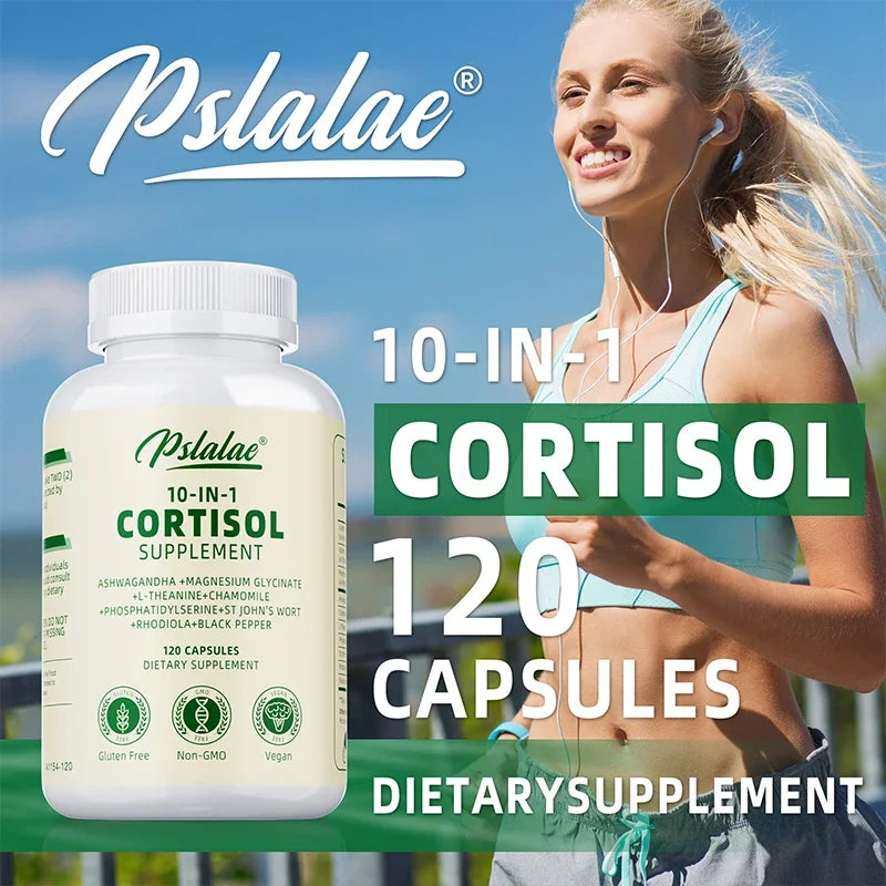 Cortisol Supplements - Balances Cortisol Response, Relaxation and Deep Sleep, Relieves Stress, Improves Focus, Energy LevelsSupp