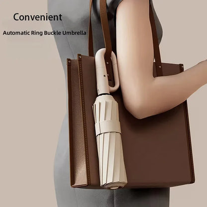 20 Bones 105cm Reinforce Ring Clasp Fully Automatic Umbrella for Men and Women Folding Windproof Strong Waterproof Sunscreen