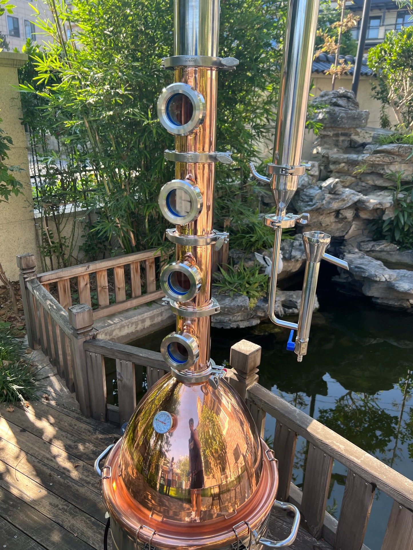 HOOLOO RST65 Distiller Home Electric Heating Moonshine Still Distillation Machine Copper Rocket Lid Column Brandy Whisky Rum