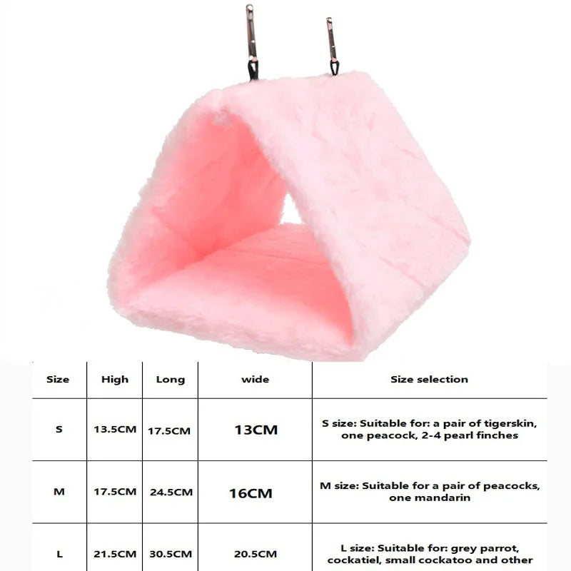 Bird Bed Winter Pet Bird Parrot Cages Warm Plush Hammock Hut Tent Bed Hanging Cave for Sleeping and Hatching Bird Accessories