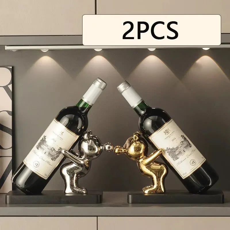 1/2 PCS Creative Wine Rack Ceramic Cartoon Decoration Living Room Home Decoration Cute Storage Rack Home Kitchen Bar Decoration