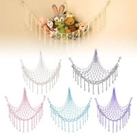 1Pc Toy Hammocks Wall Corner Hanging Storage Net Organizer Woven Kids Stuffed Mesh Hammock Baby Animal Rope Hammock Bag Cotton