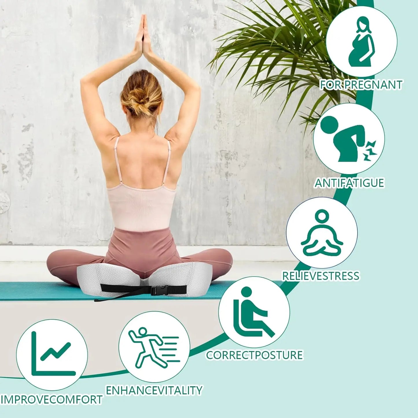 1pc Shape memory foam orthopedic cushion, ergonomic coccyx cushion, adjustable seat cushion width,  for the office,car