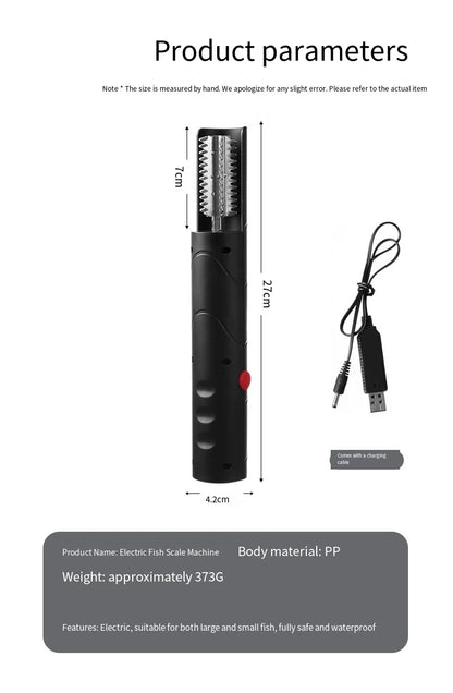 Portable Electric Fish Scraper Waterproof USB Rechargeable Fish Scale Remover Cleaner Kitchen Tool for Seafood