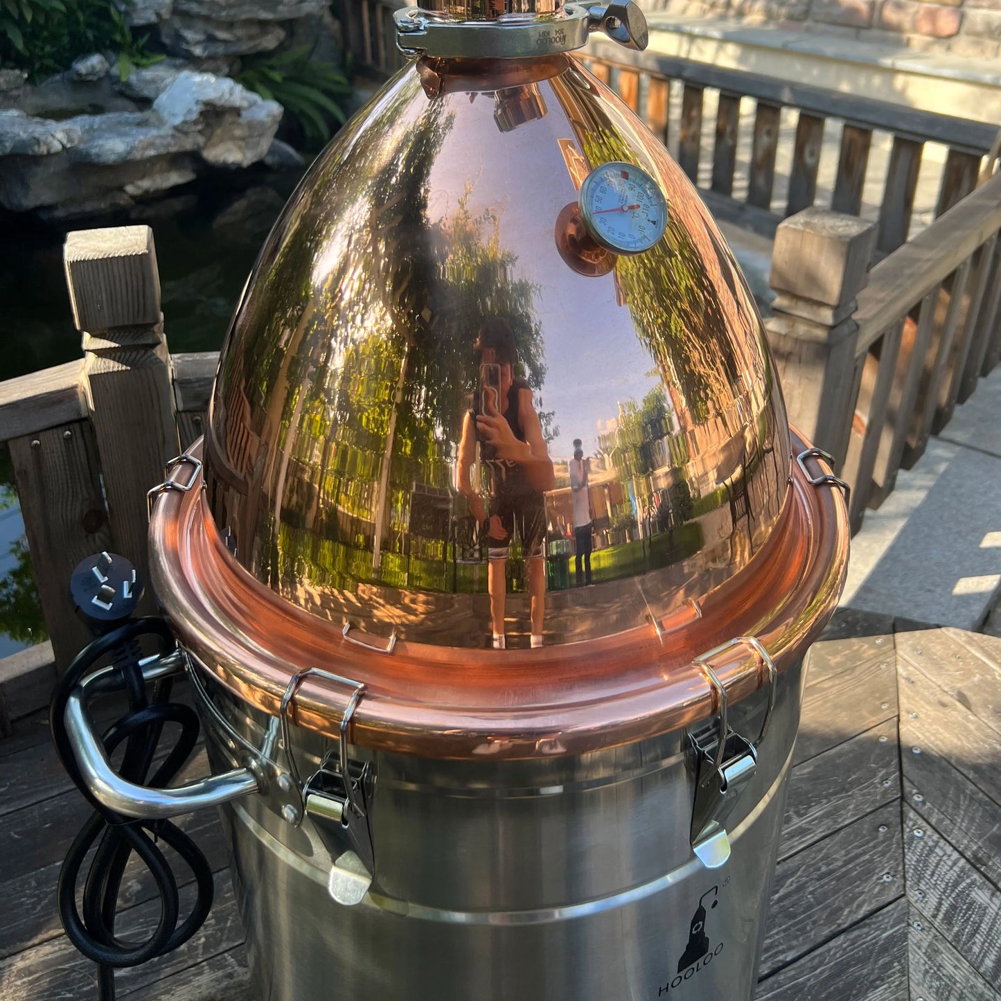 HOOLOO RST65 Distiller Home Electric Heating Moonshine Still Distillation Machine Copper Rocket Lid Column Brandy Whisky Rum