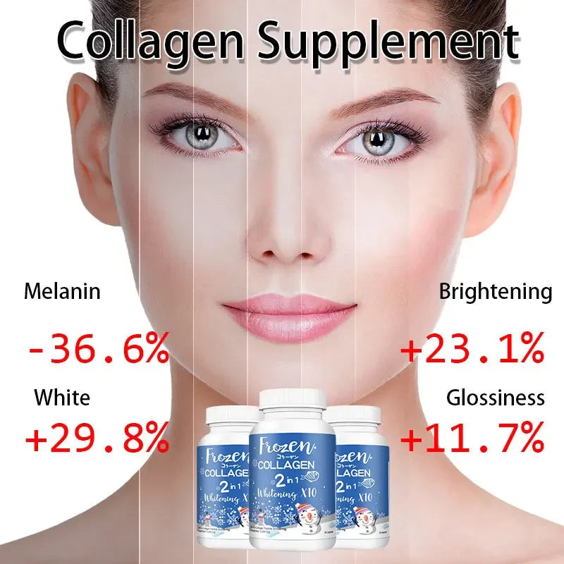 2 bottles of 120 capsules 2-in-1 frozen collagen pills Peptide capsules Shaping antioxidant