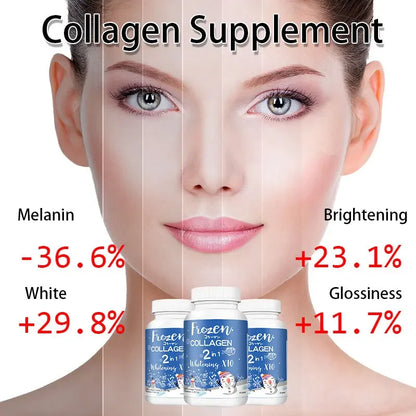 2 bottles of 120 capsules 2-in-1 frozen collagen pills Peptide capsules Shaping antioxidant
