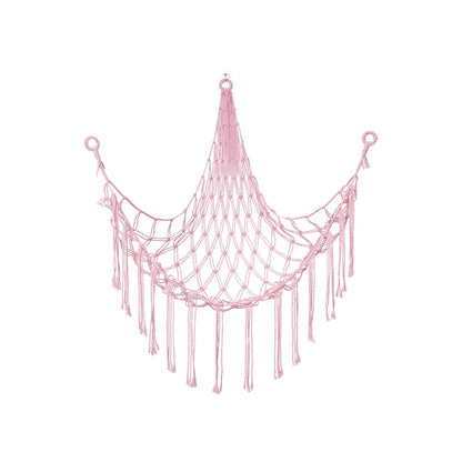 1Pc Toy Hammocks Wall Corner Hanging Storage Net Organizer Woven Kids Stuffed Mesh Hammock Baby Animal Rope Hammock Bag Cotton