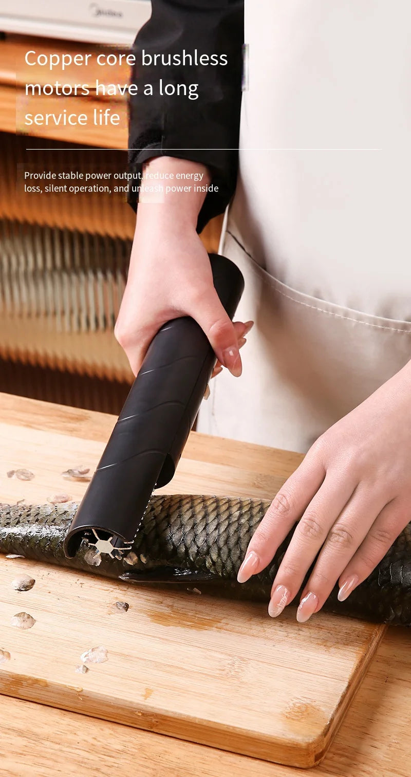 Portable Electric Fish Scraper Waterproof USB Rechargeable Fish Scale Remover Cleaner Kitchen Tool for Seafood