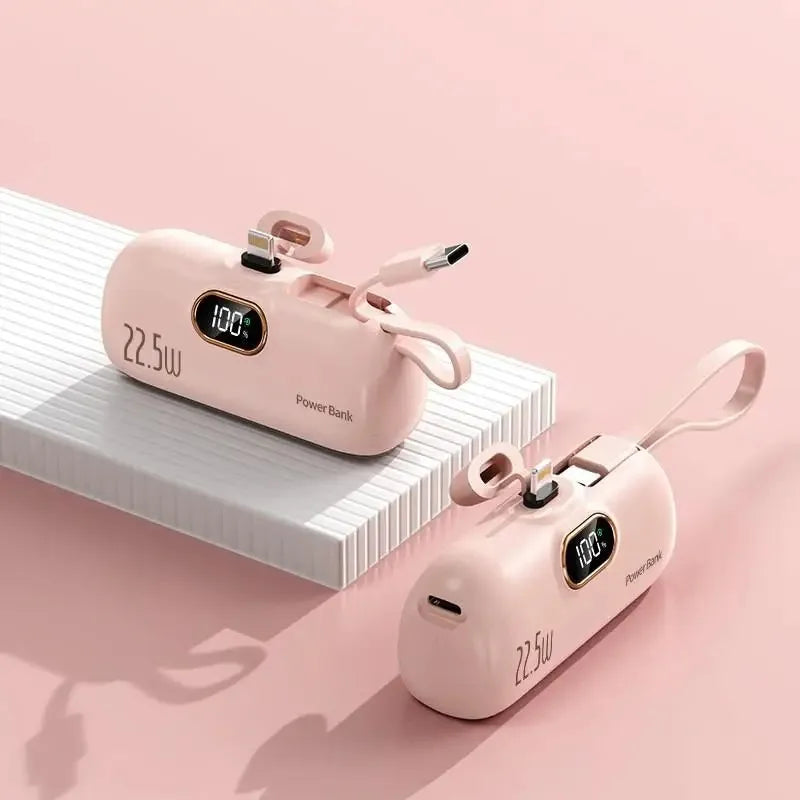 30000mAh Mini Portable Power Bank Capsule Mobile Power Supply Emergency External Battery Fast Charger For Type-c iPhone Samsung