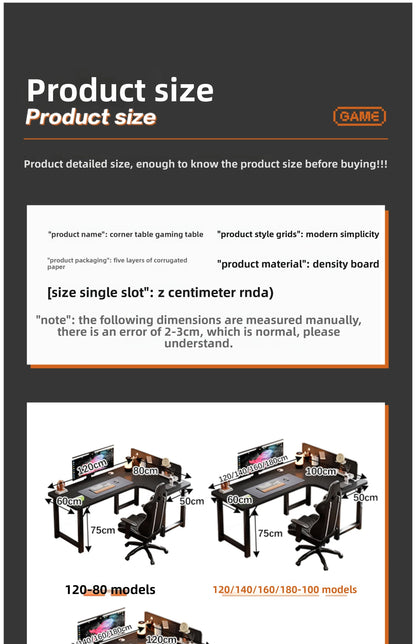 Office computer desk, household corner desk, adjustable writing desk