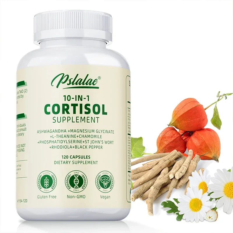 Cortisol Supplements - Balances Cortisol Response, Relaxation and Deep Sleep, Relieves Stress, Improves Focus, Energy LevelsSupp