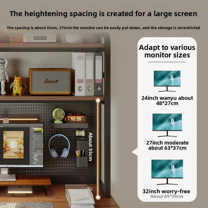 Ergonomic Gaming Desk with Built-in Bookshelf, Cable Management System | Compact Computer Desk for Small Spaces, Bedroom, Home