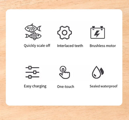 Portable Electric Fish Scraper Waterproof USB Rechargeable Fish Scale Remover Cleaner Kitchen Tool for Seafood