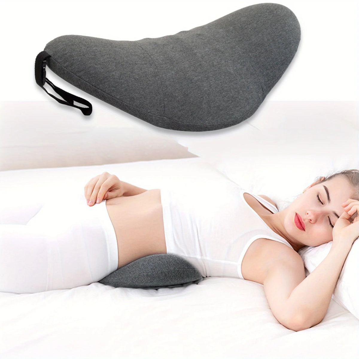 1pc Orthopedic Memory Foam Lumbar Pillow for Lower Back Relief and Support - Perfect for Side Sleepers, Pregnancy, and Maternity