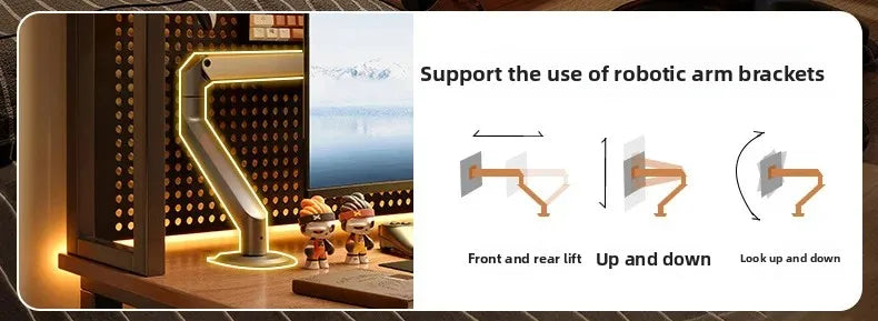 Ergonomic Gaming Desk with Built-in Bookshelf, Cable Management System | Compact Computer Desk for Small Spaces, Bedroom, Home