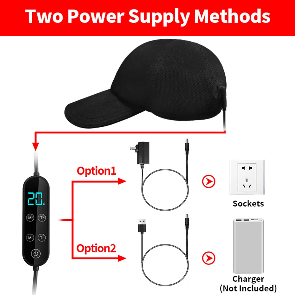 180Pcs Infrared LEDs 660&850&940nm Red Light Therapy Hair Growth Cap for Hair Regrowth Anti Hair Loss Relax Scalp Hair Care Hat