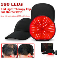 180Pcs Infrared LEDs 660&850&940nm Red Light Therapy Hair Growth Cap for Hair Regrowth Anti Hair Loss Relax Scalp Hair Care Hat