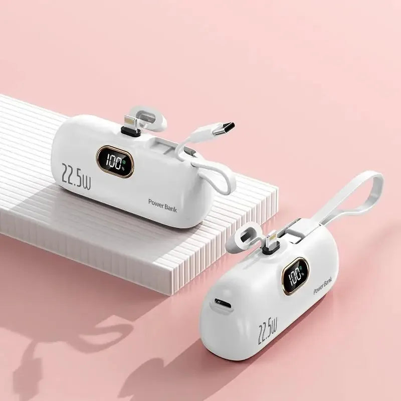 30000mAh Mini Portable Power Bank Capsule Mobile Power Supply Emergency External Battery Fast Charger For Type-c iPhone Samsung