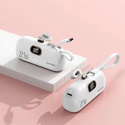 30000mAh Mini Portable Power Bank Capsule Mobile Power Supply Emergency External Battery Fast Charger For Type-c iPhone Samsung