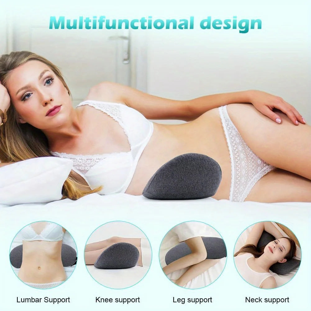 1pc Orthopedic Memory Foam Lumbar Pillow for Lower Back Relief and Support - Perfect for Side Sleepers, Pregnancy, and Maternity