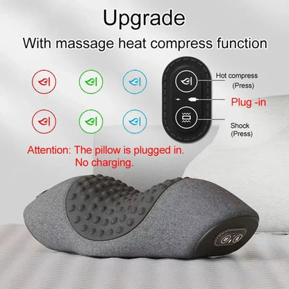 Electric Neck Massager Pillow Cervical Stretcher Heating Vibration Massage Back Traction Orthopedic Sleeping Pillows Support