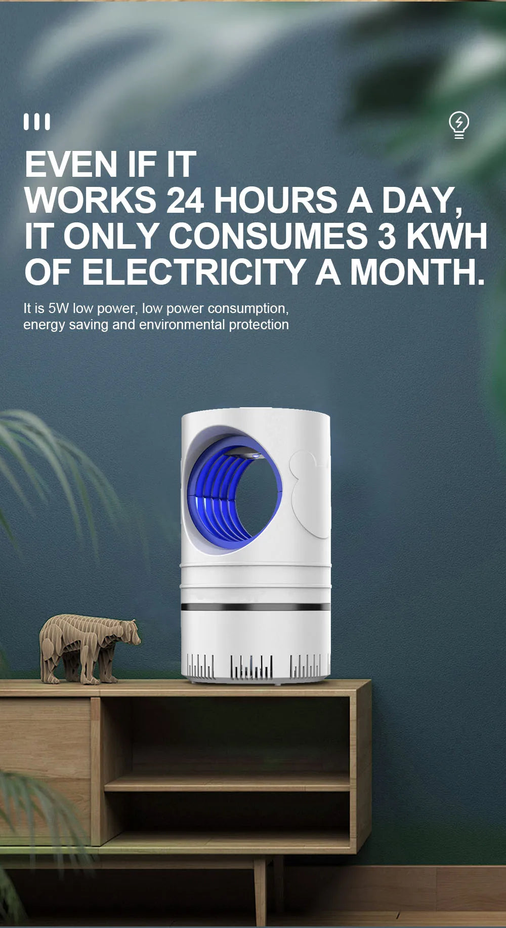 1 PC Electric Fly Bug Mosquito Insect Killer LED Light Trap Control Lamp Small Pest with USB Power Supply and Adapter