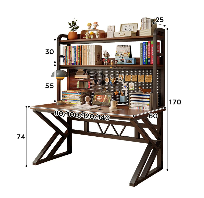 Ergonomic Gaming Desk with Built-in Bookshelf, Cable Management System | Compact Computer Desk for Small Spaces, Bedroom, Home