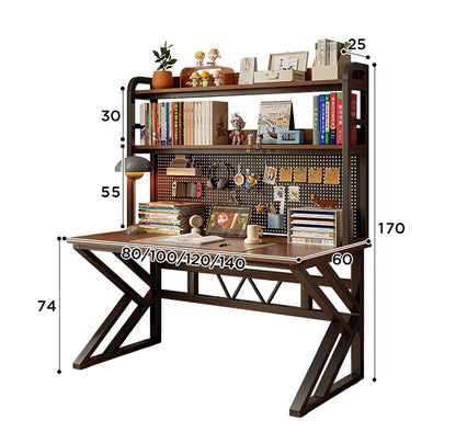 Ergonomic Gaming Desk with Built-in Bookshelf, Cable Management System | Compact Computer Desk for Small Spaces, Bedroom, Home