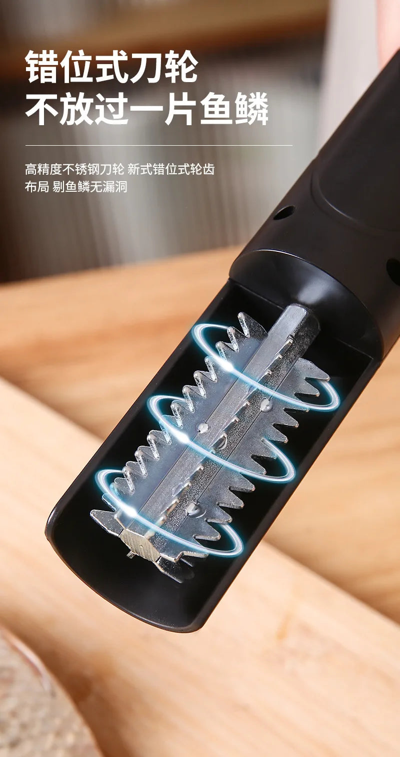 Portable Electric Fish Scraper Waterproof USB Rechargeable Fish Scale Remover Cleaner Kitchen Tool for Seafood