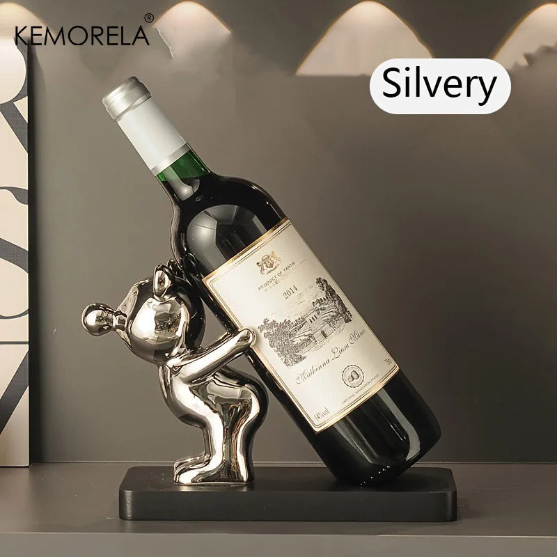 1/2 PCS Creative Wine Rack Ceramic Cartoon Decoration Living Room Home Decoration Cute Storage Rack Home Kitchen Bar Decoration