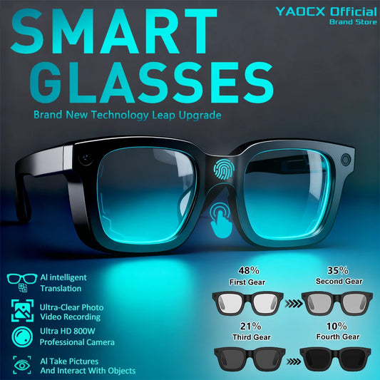 2026 New AI SmartGlasses 8MP HD Camera Shooting Everything Recognition AI Translation 4GB Storage 300mah SmartGlasses Men Women