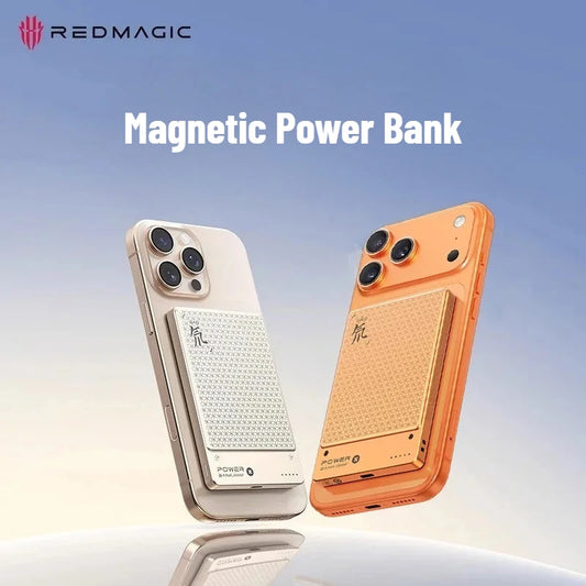 REDMAGIC DAO Magnetic Power Bank Ultra-Thin Portable Charger with Cable Qi2 Compatibility 15W Low-Temperature Fast Charger