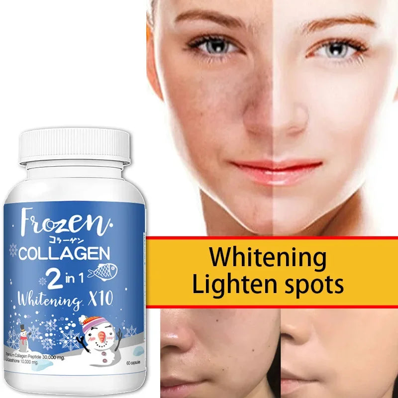 2 bottles of 120 capsules 2-in-1 frozen collagen pills Peptide capsules Shaping antioxidant