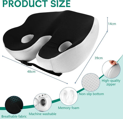 1pc Shape memory foam orthopedic cushion, ergonomic coccyx cushion, adjustable seat cushion width,  for the office,car