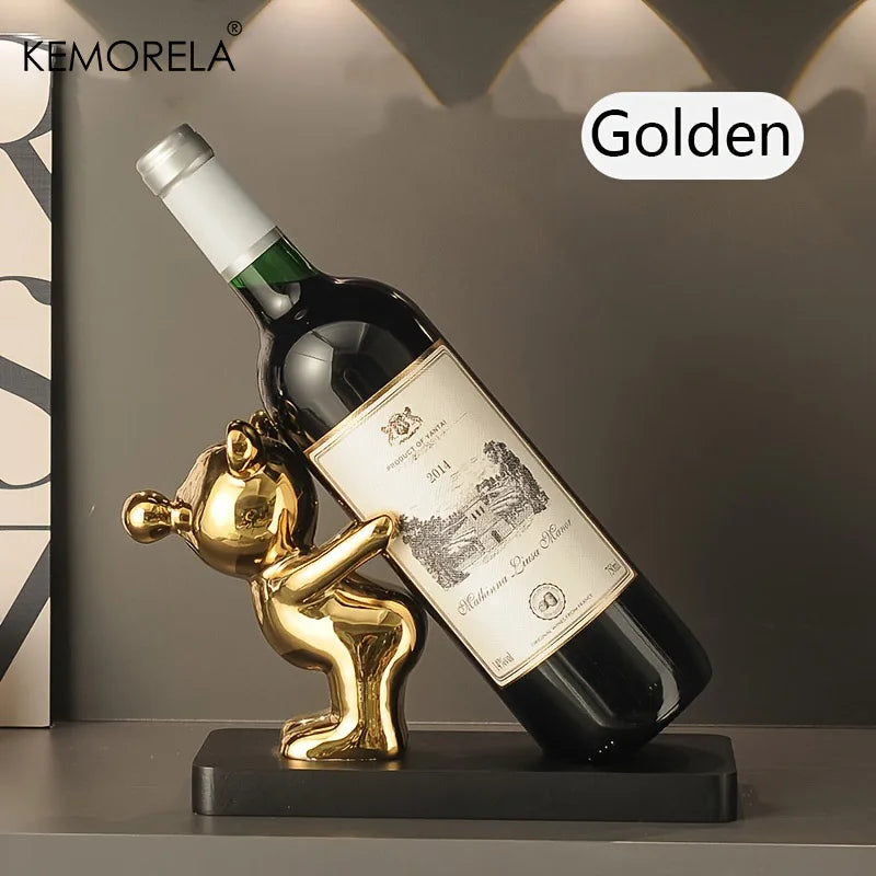 1/2 PCS Creative Wine Rack Ceramic Cartoon Decoration Living Room Home Decoration Cute Storage Rack Home Kitchen Bar Decoration