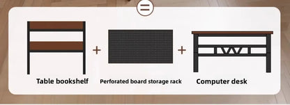 Ergonomic Gaming Desk with Built-in Bookshelf, Cable Management System | Compact Computer Desk for Small Spaces, Bedroom, Home