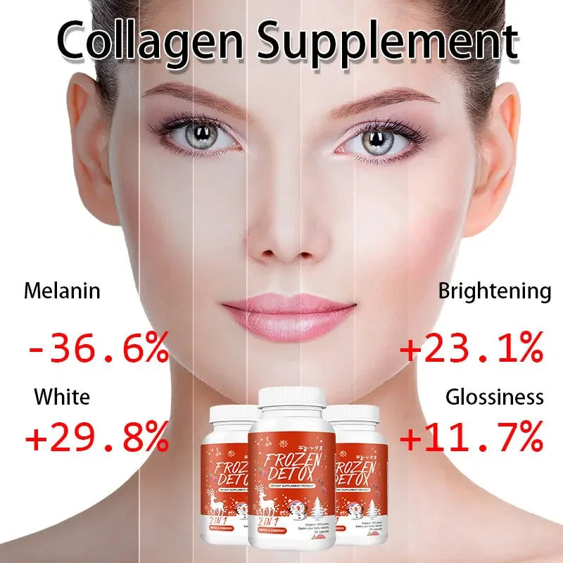 2 bottles of 120 capsules 2-in-1 frozen collagen pills Peptide capsules Shaping antioxidant