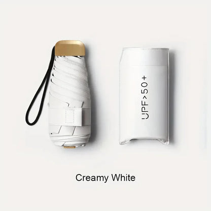 Ultra-Light UV Protection Umbrella - Compact, Foldable Design with Stainless Steel Handle for Sun & Rain, Durable 190T Canopy