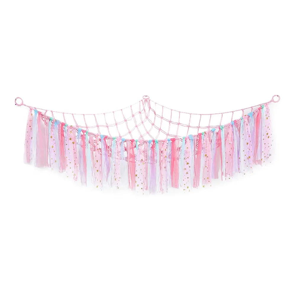 1Pc Toy Hammocks Wall Corner Hanging Storage Net Organizer Woven Kids Stuffed Mesh Hammock Baby Animal Rope Hammock Bag Cotton