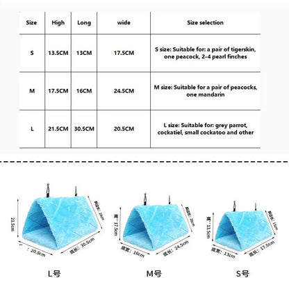 Bird Bed Winter Pet Bird Parrot Cages Warm Plush Hammock Hut Tent Bed Hanging Cave for Sleeping and Hatching Bird Accessories