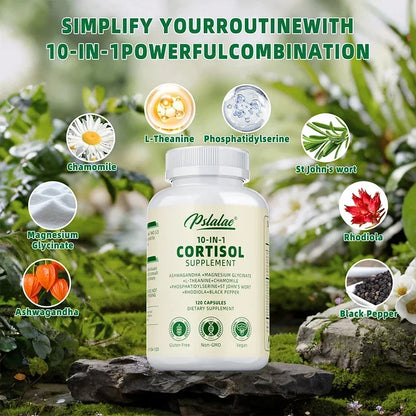 Cortisol Supplements - Balances Cortisol Response, Relaxation and Deep Sleep, Relieves Stress, Improves Focus, Energy LevelsSupp