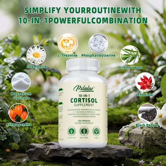 Cortisol Supplements - Balances Cortisol Response, Relaxation and Deep Sleep, Relieves Stress, Improves Focus, Energy LevelsSupp