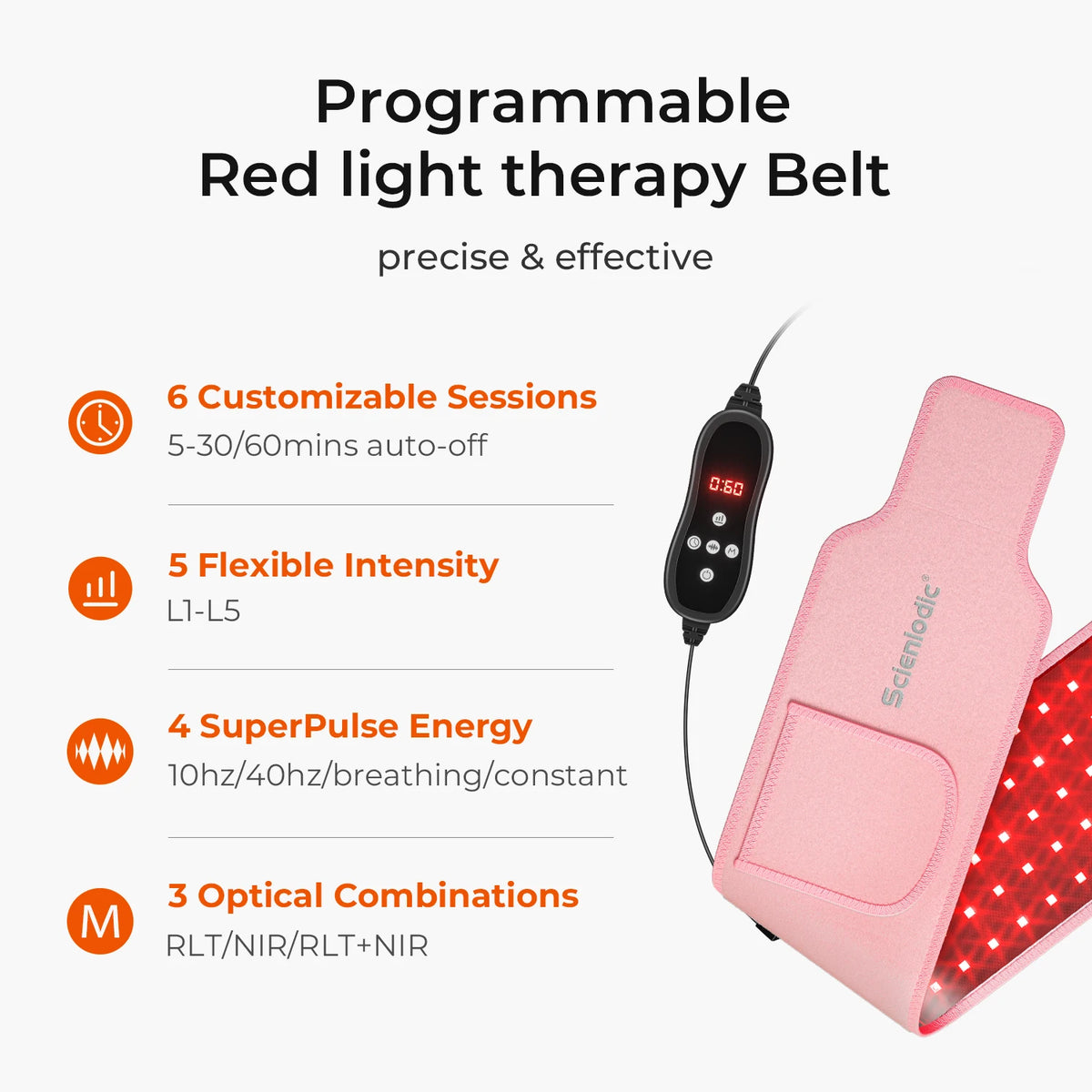 100 LED Fat Loss Belt Red Light Therapy For Body Health Care Infrared Lamp Back Pain Relief Waist Heating Belt Massage Machine